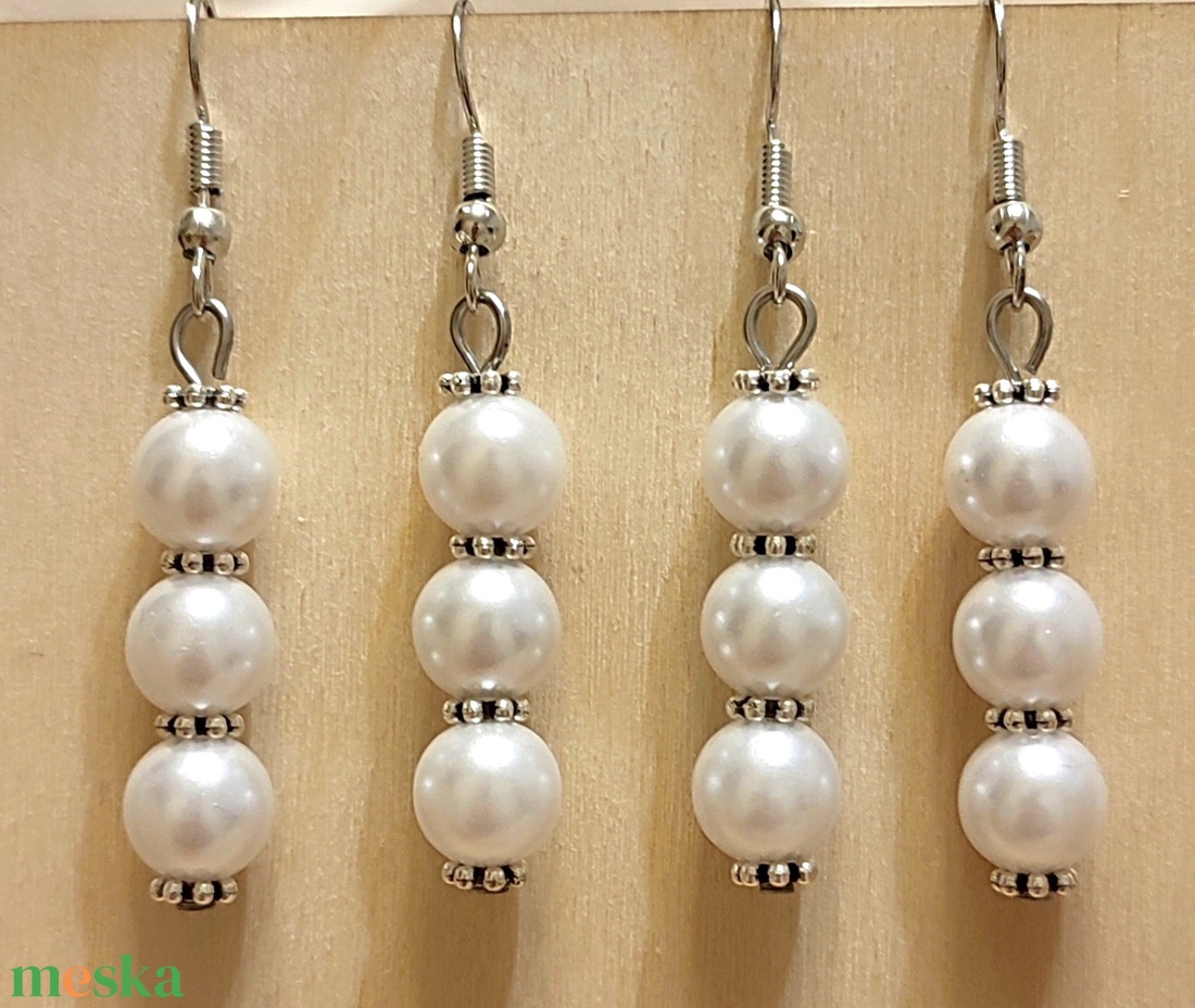 Gyöngyös fülbevalók  - ékszer - fülbevaló - fülékszer - Meska.hu