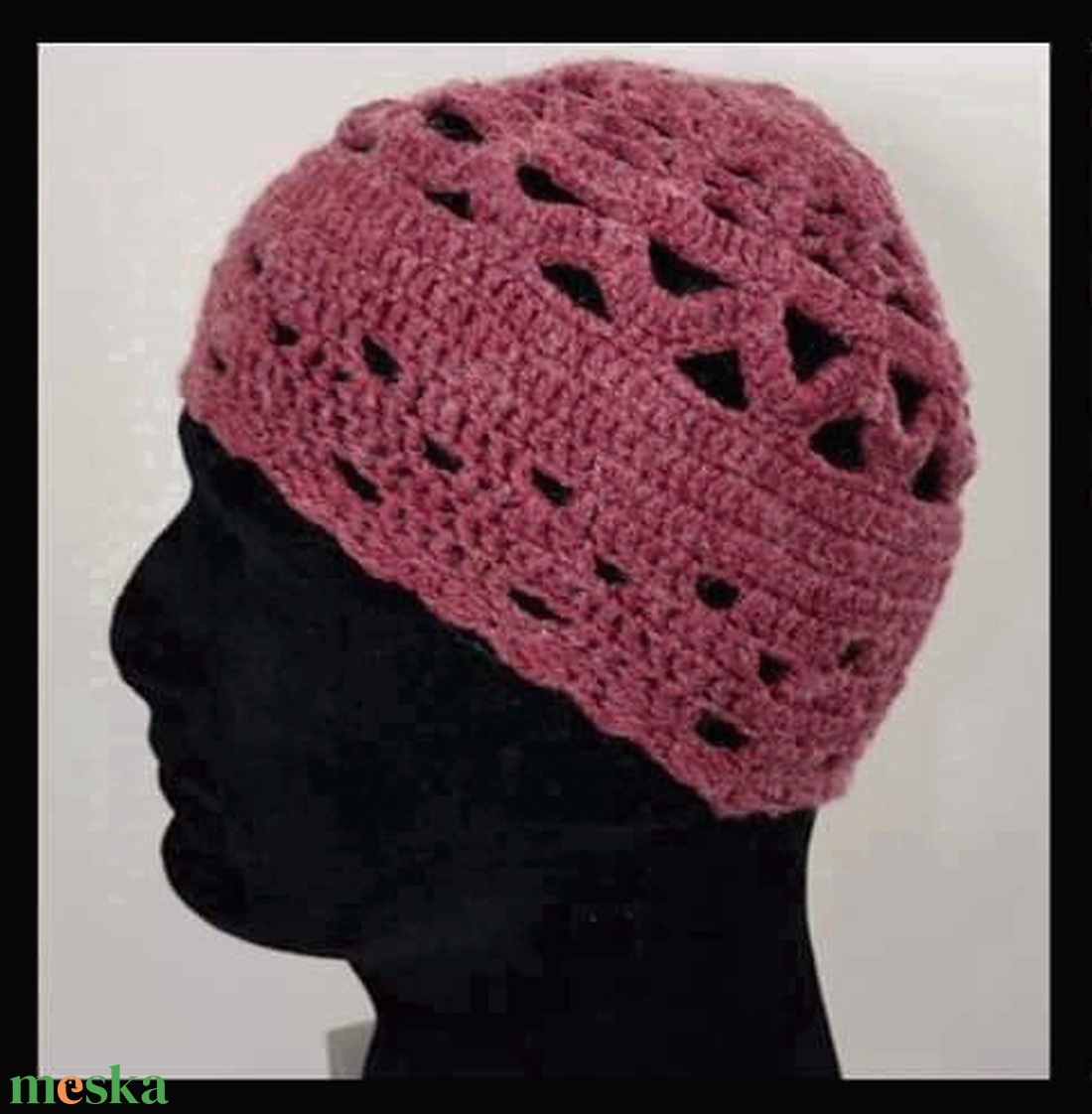 Horgolt mintás sapka - ruha & divat - sál, sapka, kendő - sapka - Meska.hu