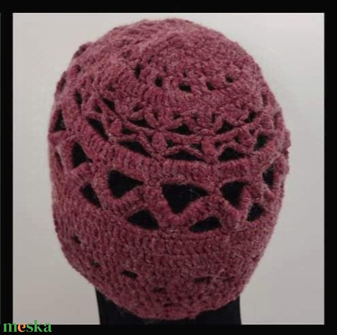 Horgolt mintás sapka - ruha & divat - sál, sapka, kendő - sapka - Meska.hu