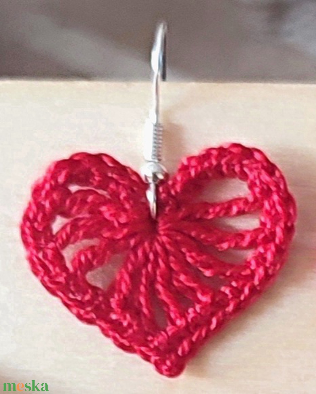 Horgolt szívecskés fülbevaló - ékszer - fülbevaló - fülékszer - Meska.hu Horgolt szívecskés fülbevaló - ékszer - fülbevaló - fülékszer - Meska.hu