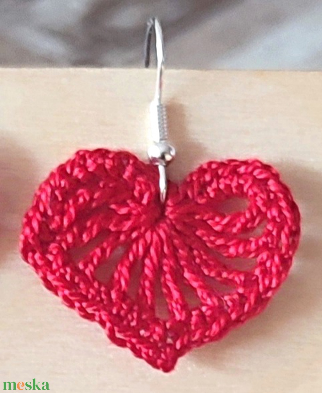 Horgolt szívecskés fülbevaló - ékszer - fülbevaló - fülékszer - Meska.hu Horgolt szívecskés fülbevaló - ékszer - fülbevaló - fülékszer - Meska.hu
