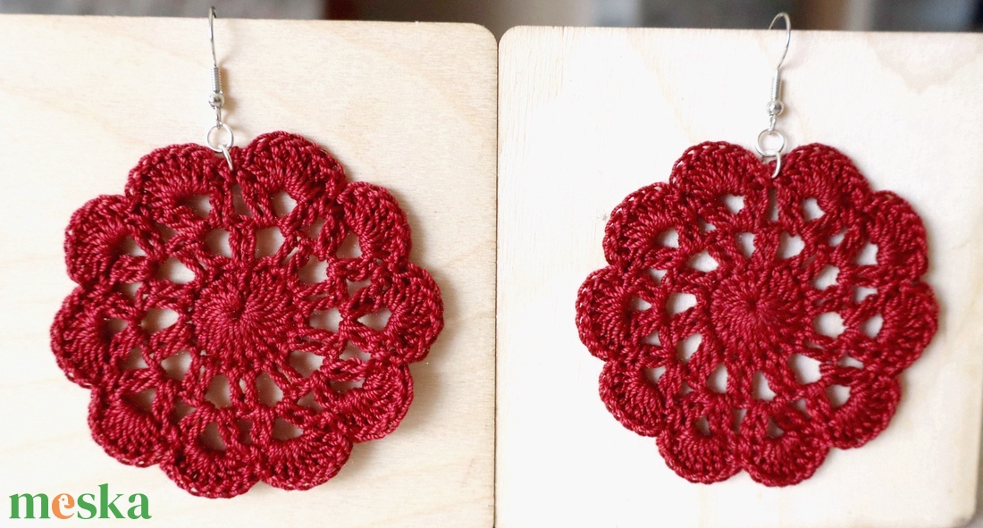 Horgolt fülbevaló  - ékszer - fülbevaló - fülékszer - Meska.hu