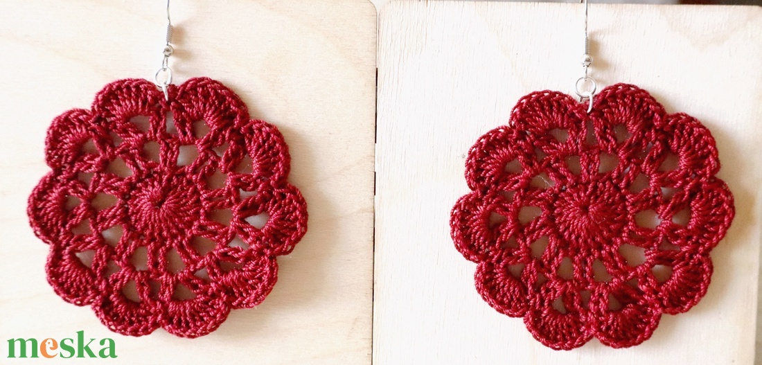 Horgolt fülbevaló  - ékszer - fülbevaló - fülékszer - Meska.hu