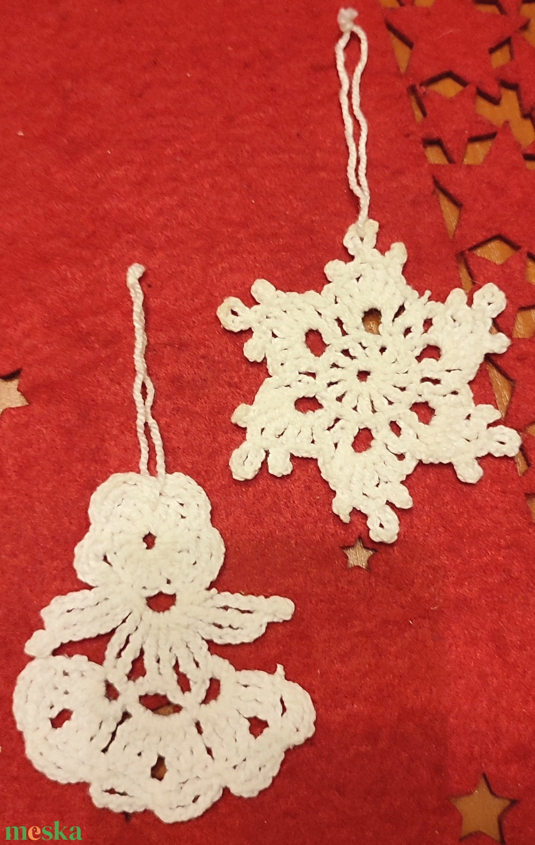 Horgolt karácsonyi díszek  - karácsony - karácsonyi lakásdekoráció - karácsonyfadíszek - Meska.hu
