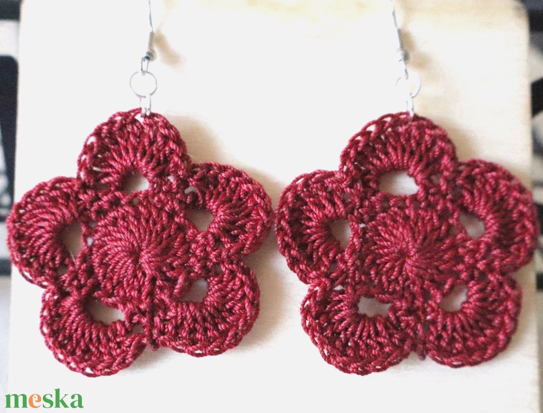 Horgolt fülbevaló  - ékszer - fülbevaló - fülékszer - Meska.hu
