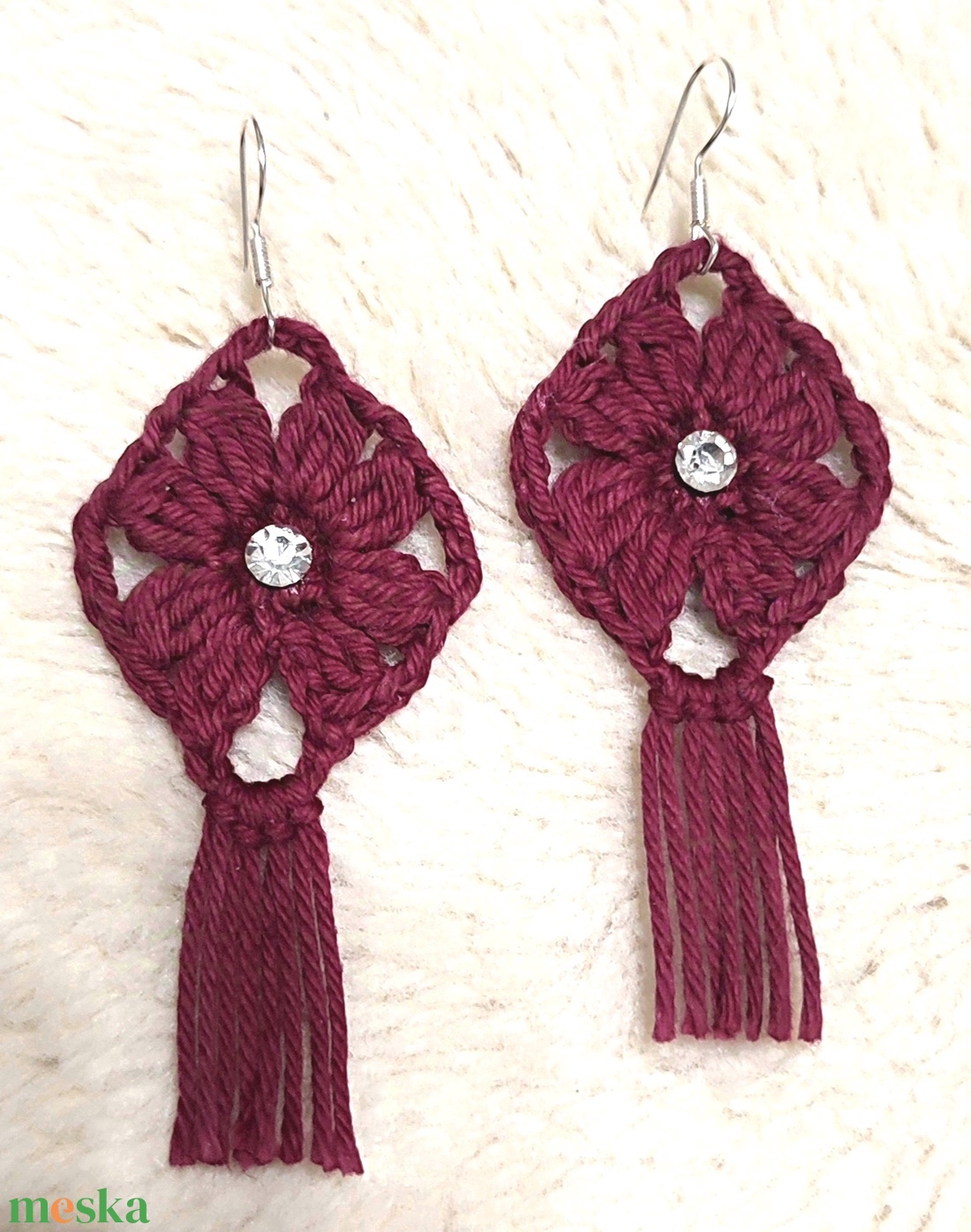 Horgolt fülbevaló  - ékszer - fülbevaló - fülékszer - Meska.hu