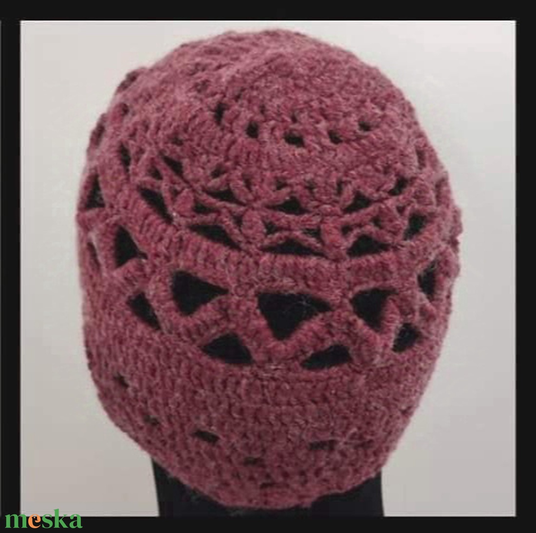 Horgolt mintás sapka - ruha & divat - sál, sapka, kendő - sapka - Meska.hu