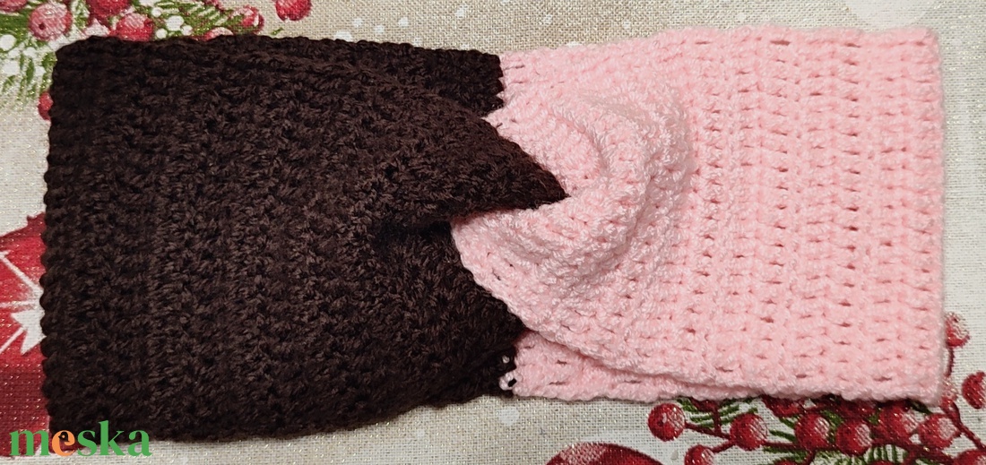 Horgolt kétszínű fejpánt  - ruha & divat - sál, sapka, kendő - fejpánt - Meska.hu