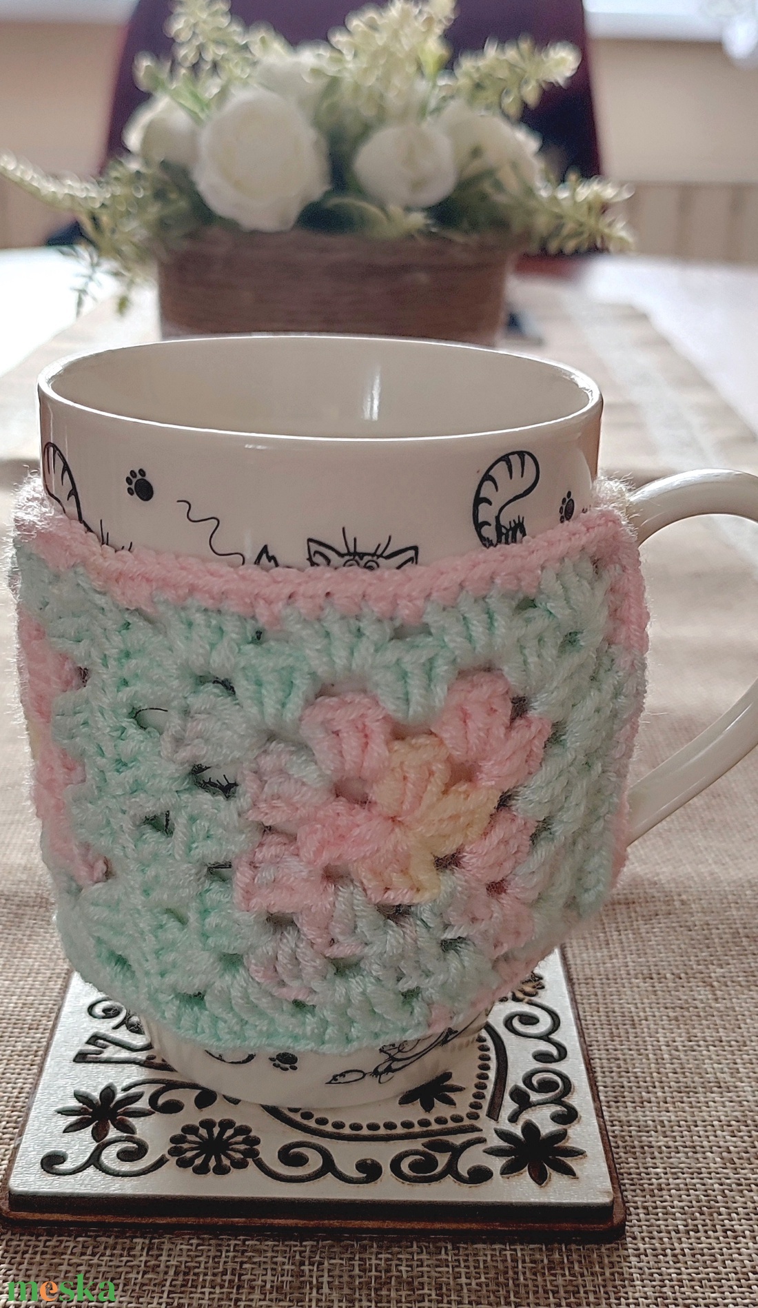 Horgolt bögrepulcsi - otthon & életmód - dekoráció - asztal és polc dekoráció - asztaldísz - Meska.hu