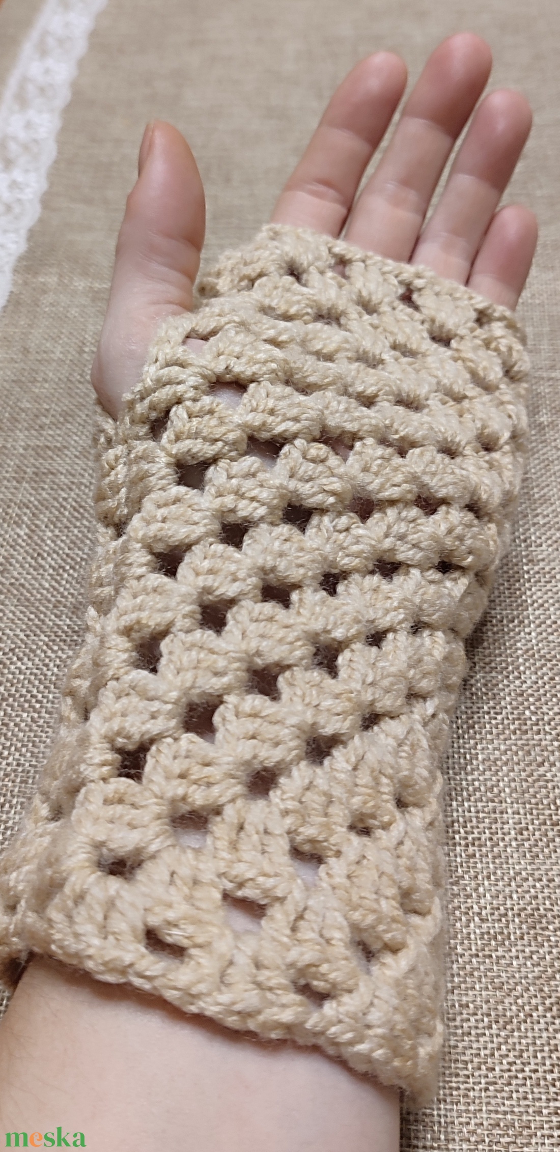 Ujjatlan Horgolt Kézmelegítő - ruha & divat - sál, sapka, kendő - kesztyű - Meska.hu