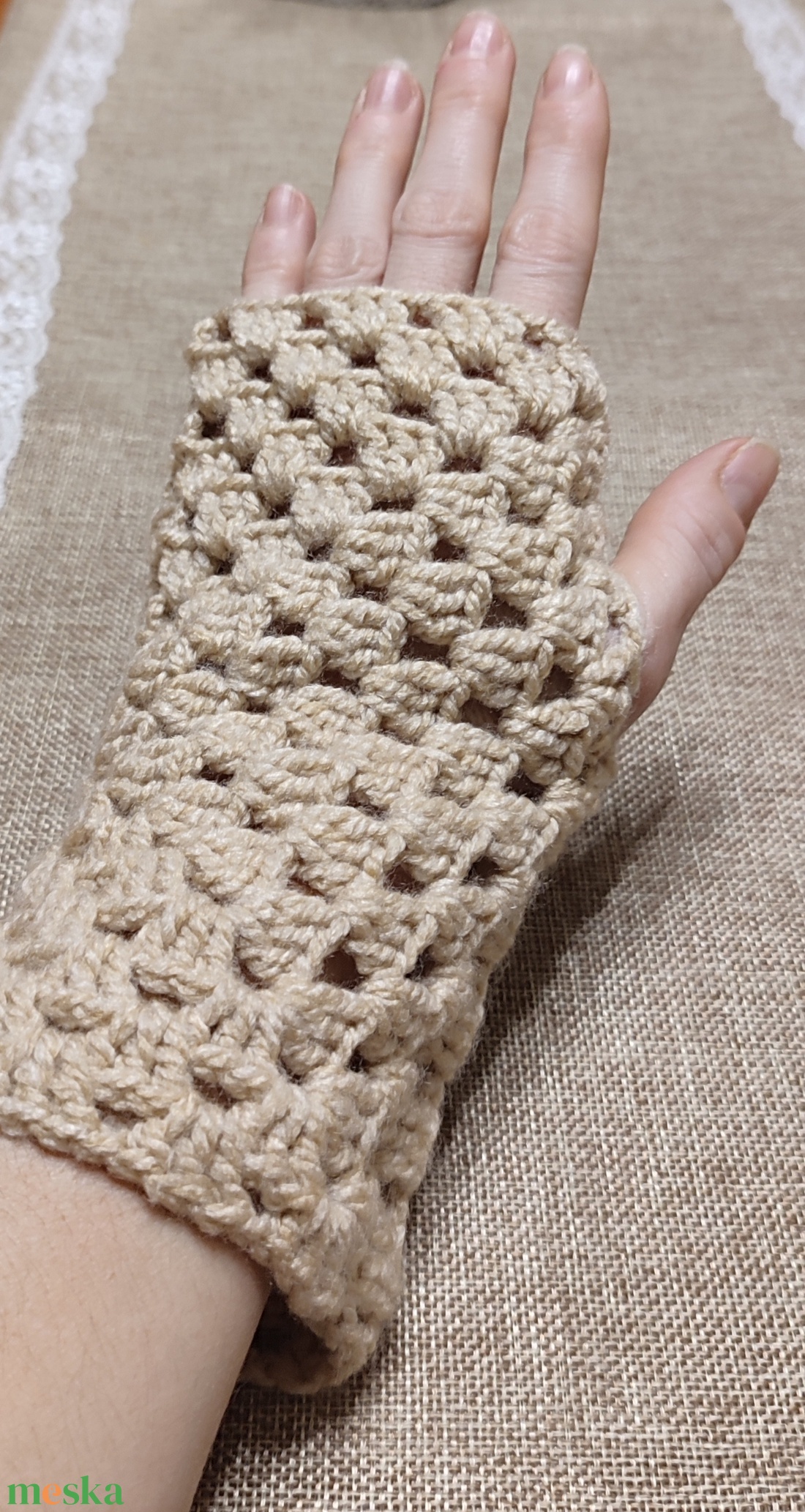 Ujjatlan Horgolt Kézmelegítő - ruha & divat - sál, sapka, kendő - kesztyű - Meska.hu