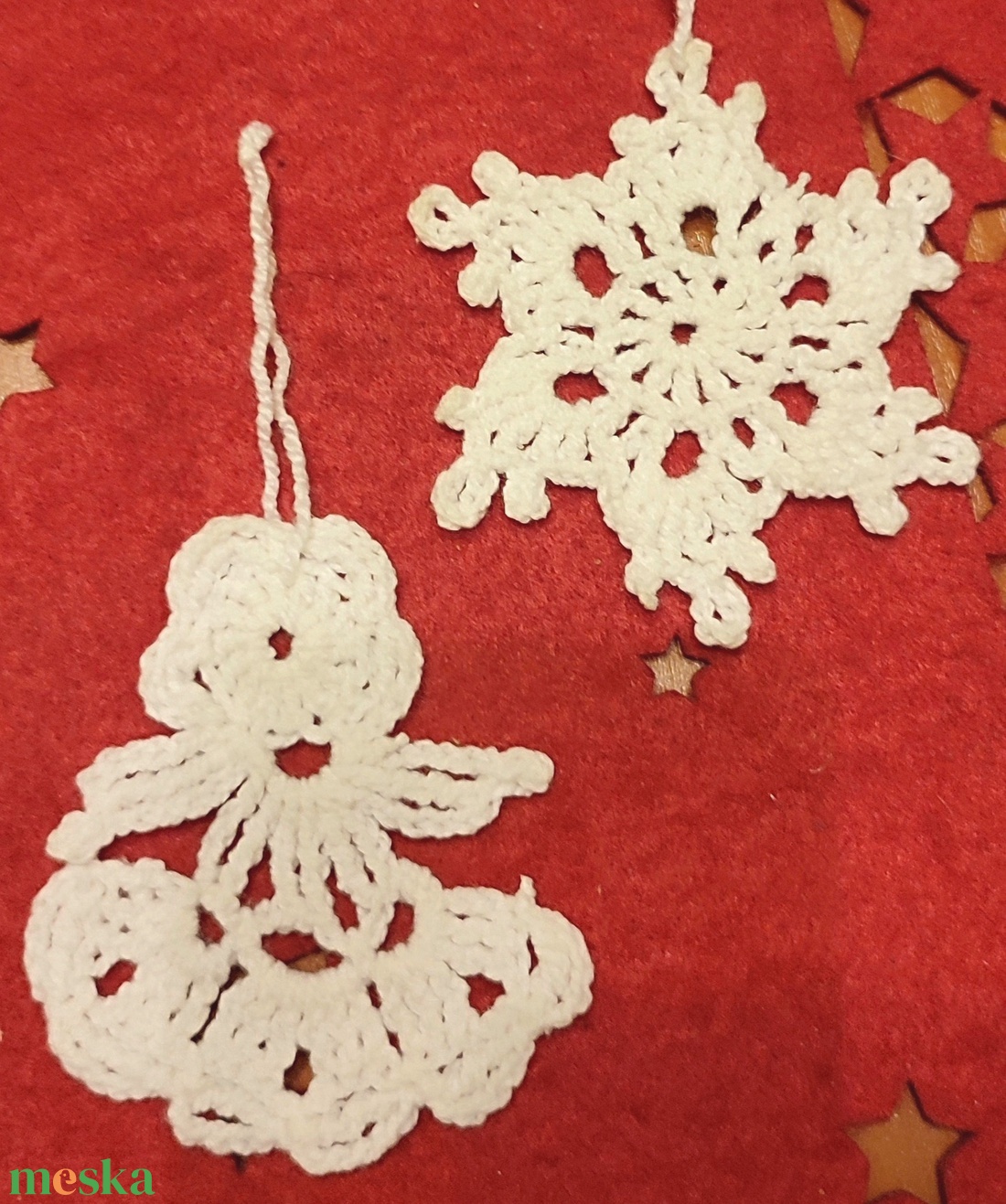 Horgolt díszek  - karácsony - karácsonyi lakásdekoráció - karácsonyfadíszek - Meska.hu