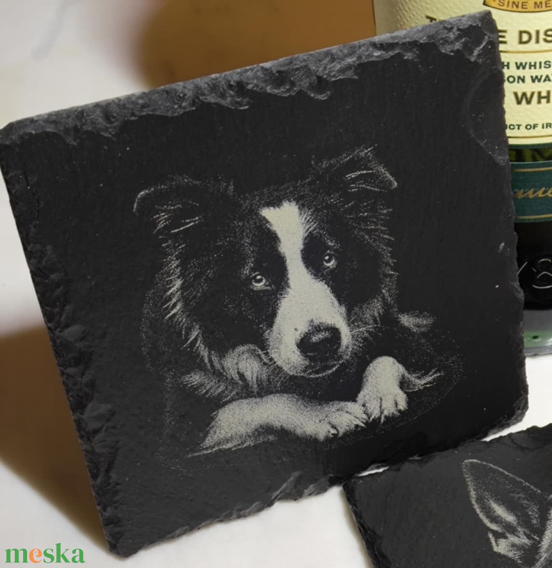 Gravírozott pala poháralátét - otthon & életmód - konyhafelszerelés, tálalás - tálalás - tányér- és poháralátét - Meska.hu