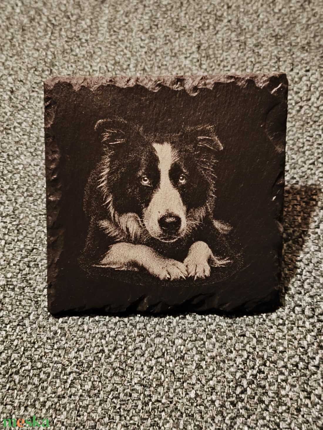 Gravírozott pala poháralátét - otthon & életmód - konyhafelszerelés, tálalás - tálalás - tányér- és poháralátét - Meska.hu