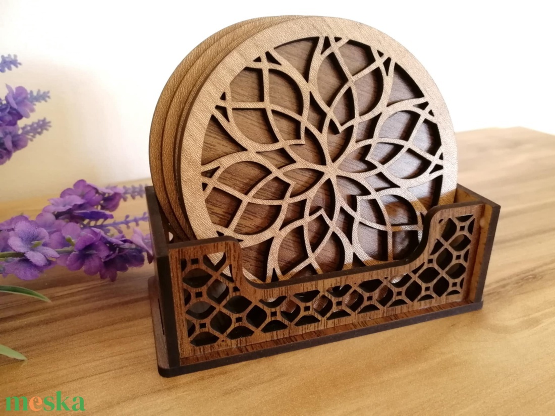 Mandala mintás poháralátét szett - otthon & életmód - konyhafelszerelés, tálalás - tálalás - tányér- és poháralátét - Meska.hu