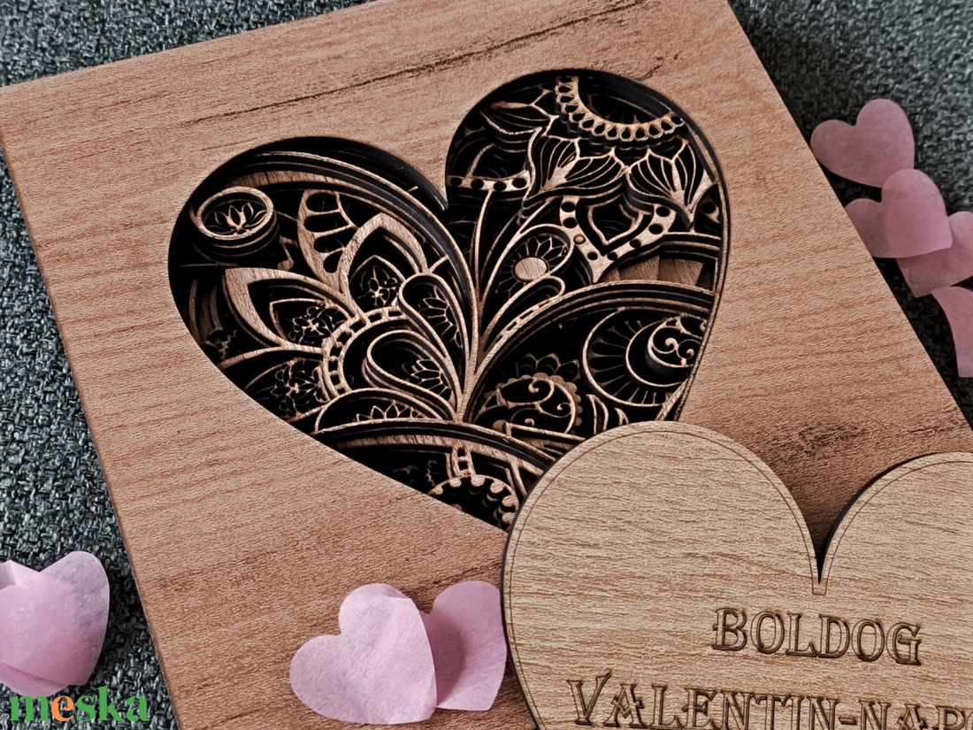 Valentin-napi lézervágott szív  - otthon & életmód - dekoráció - dísztárgy - Meska.hu