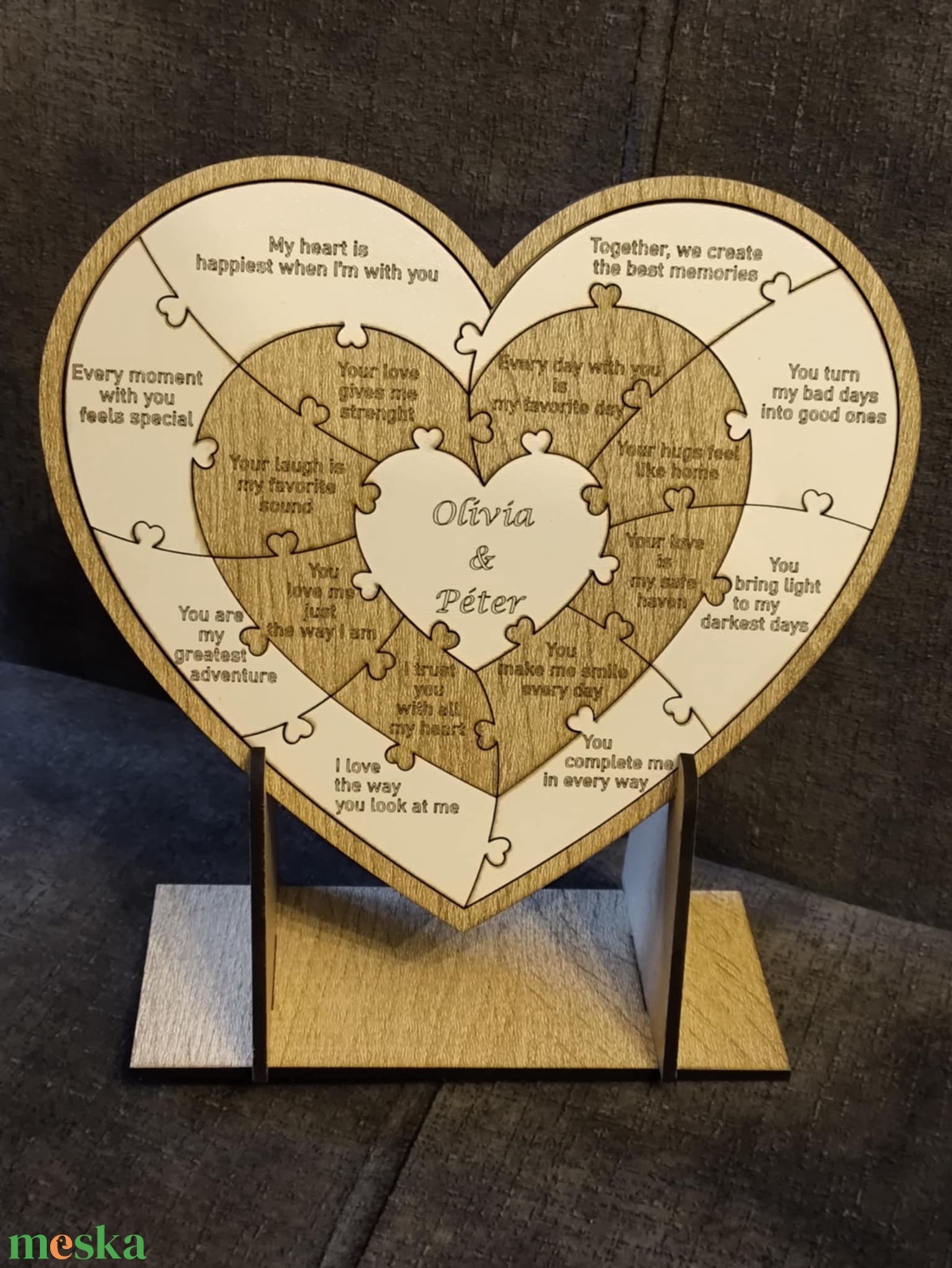 Valentin-napi kirakó fából - otthon & életmód - dekoráció - asztal és polc dekoráció - gravírozott táblák - Meska.hu