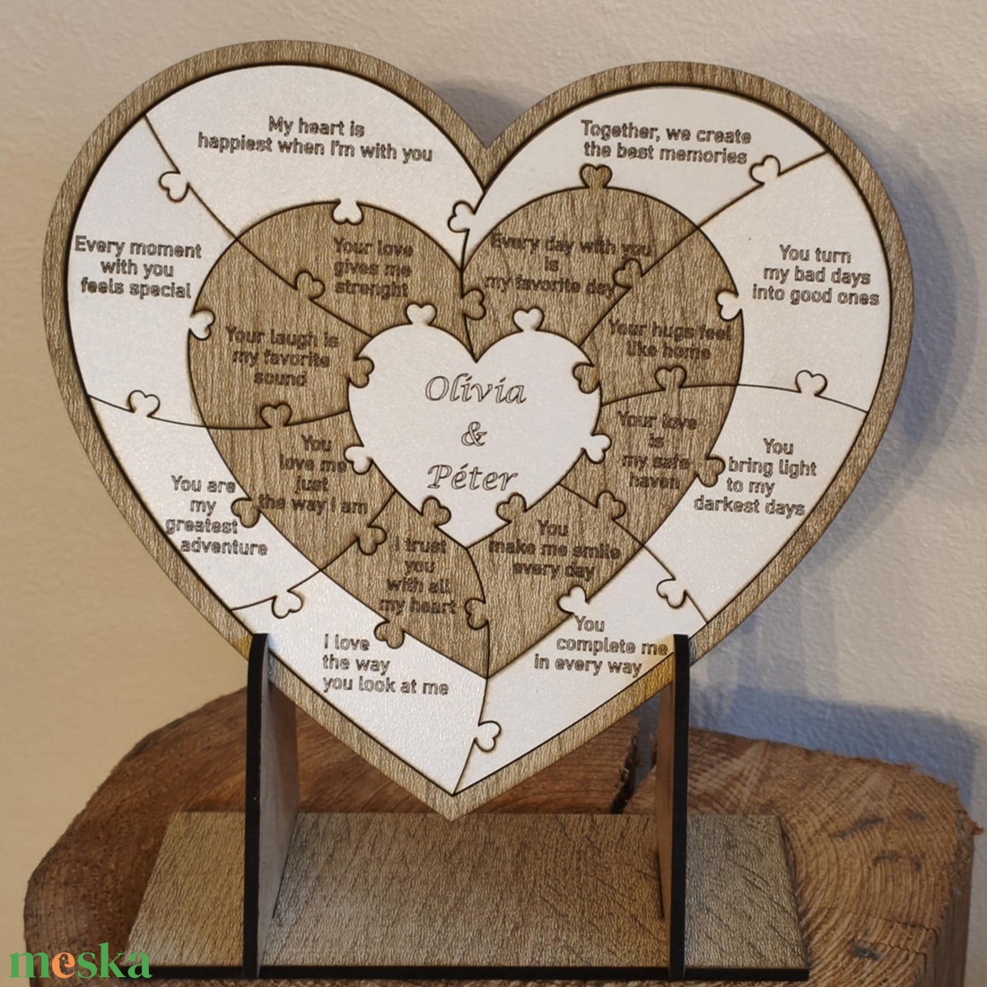 Valentin-napi kirakó fából - otthon & életmód - dekoráció - asztal és polc dekoráció - gravírozott táblák - Meska.hu