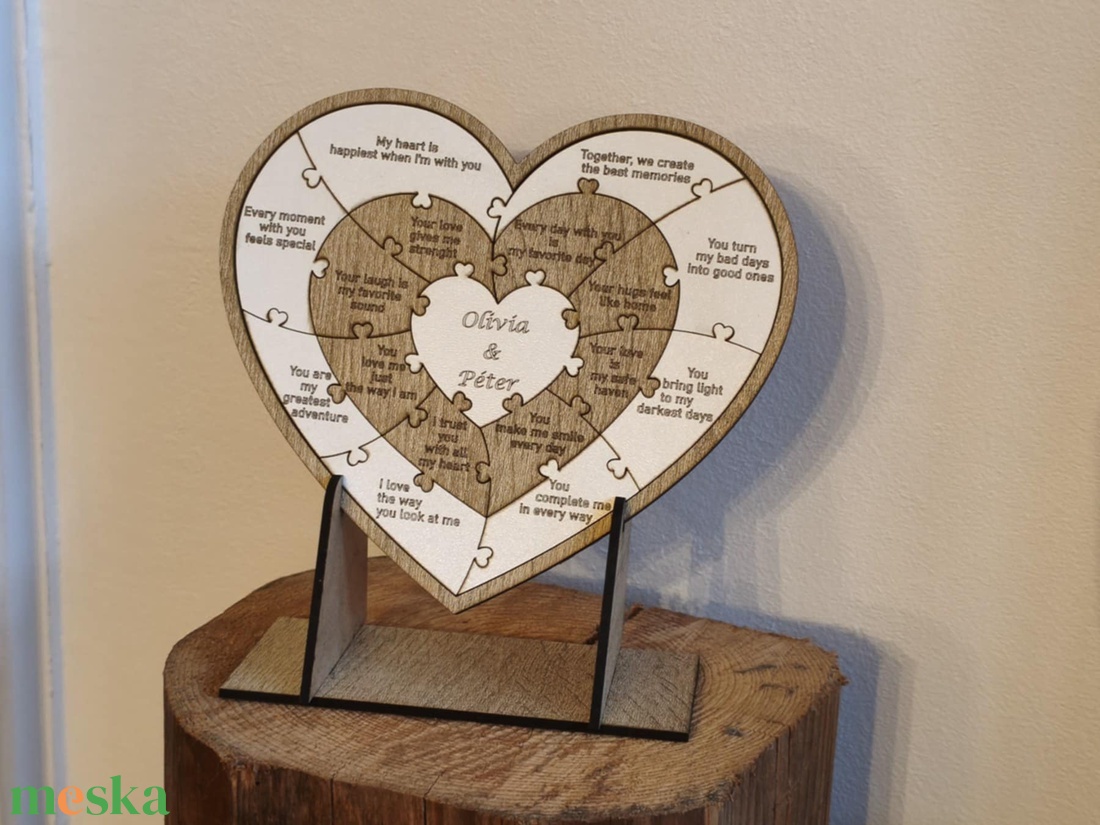 Valentin-napi kirakó fából - otthon & életmód - dekoráció - asztal és polc dekoráció - gravírozott táblák - Meska.hu