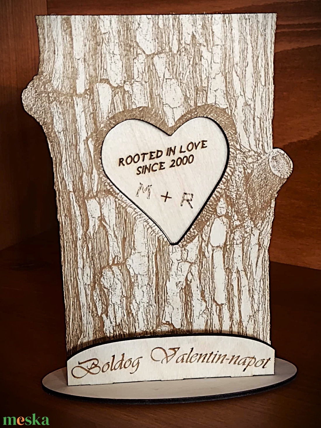 Valentin-napi fatörzs - otthon & életmód - dekoráció - asztal és polc dekoráció - gravírozott táblák - Meska.hu