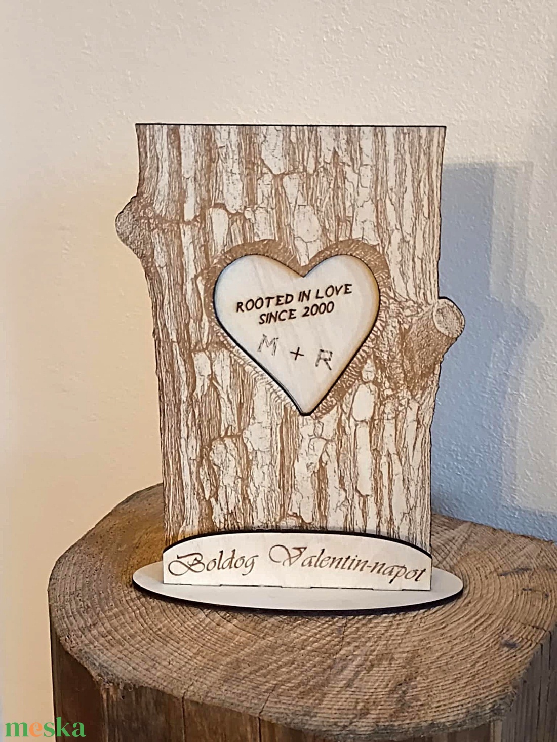 Valentin-napi fatörzs - otthon & életmód - dekoráció - asztal és polc dekoráció - gravírozott táblák - Meska.hu