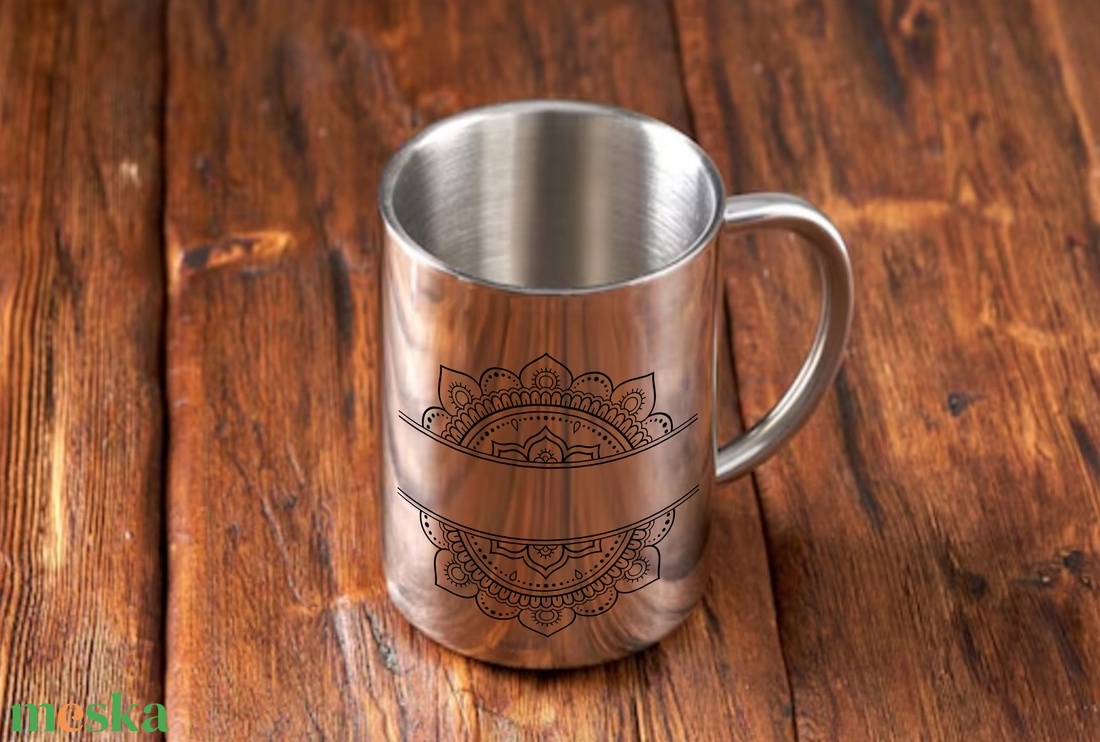 Mandalás gravírozott bögre - otthon & életmód - konyhafelszerelés, tálalás - tálalás - bögre & csésze - Meska.hu