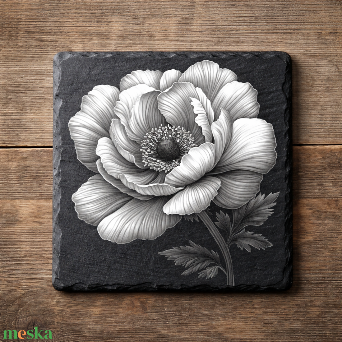 Gravírozott pala poháralátét  - otthon & életmód - konyhafelszerelés, tálalás - tálalás - tányér- és poháralátét - Meska.hu