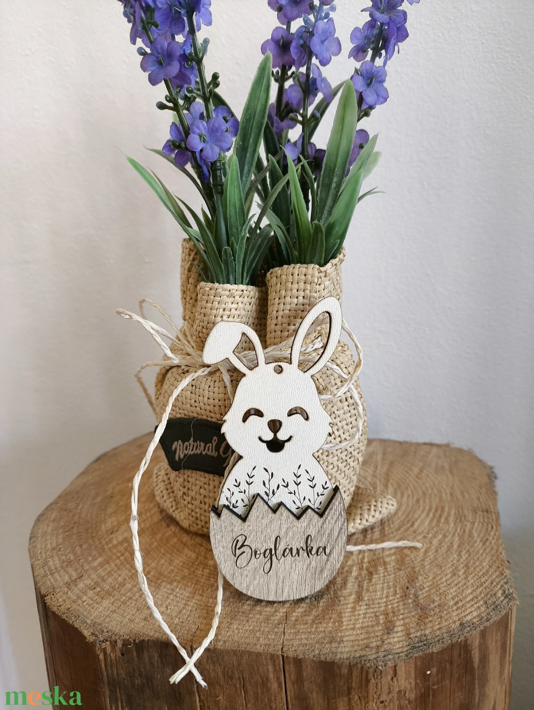 Húsvéti fa nyuszi névvel - ünnepi díszek, dekorációk - húsvéti díszek és dekorációk - húsvéti tojásfadíszek - Meska.hu