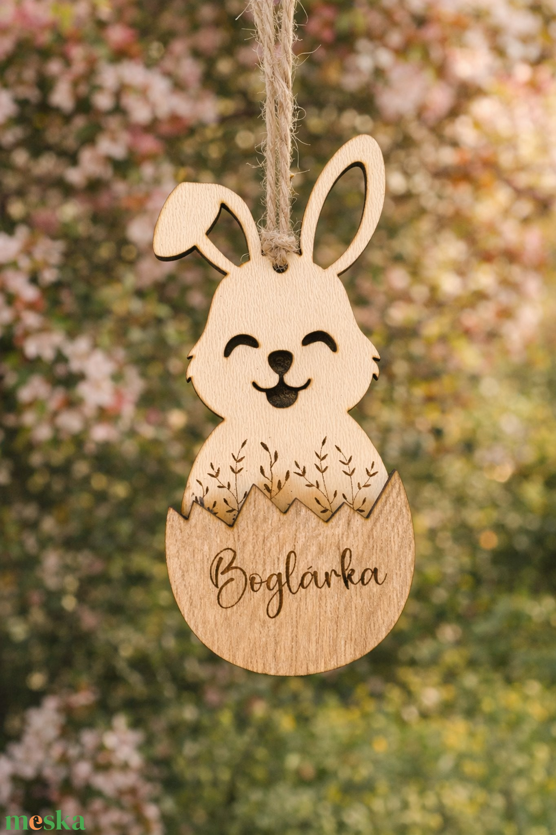 Húsvéti fa nyuszi névvel - ünnepi díszek, dekorációk - húsvéti díszek és dekorációk - húsvéti tojásfadíszek - Meska.hu