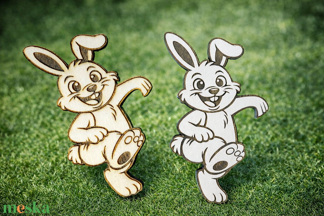 Húsvéti nyuszi virágcserépdísz - otthon & életmód - virágdekoráció - virágdíszek - lézervágott virágdíszek - Meska.hu