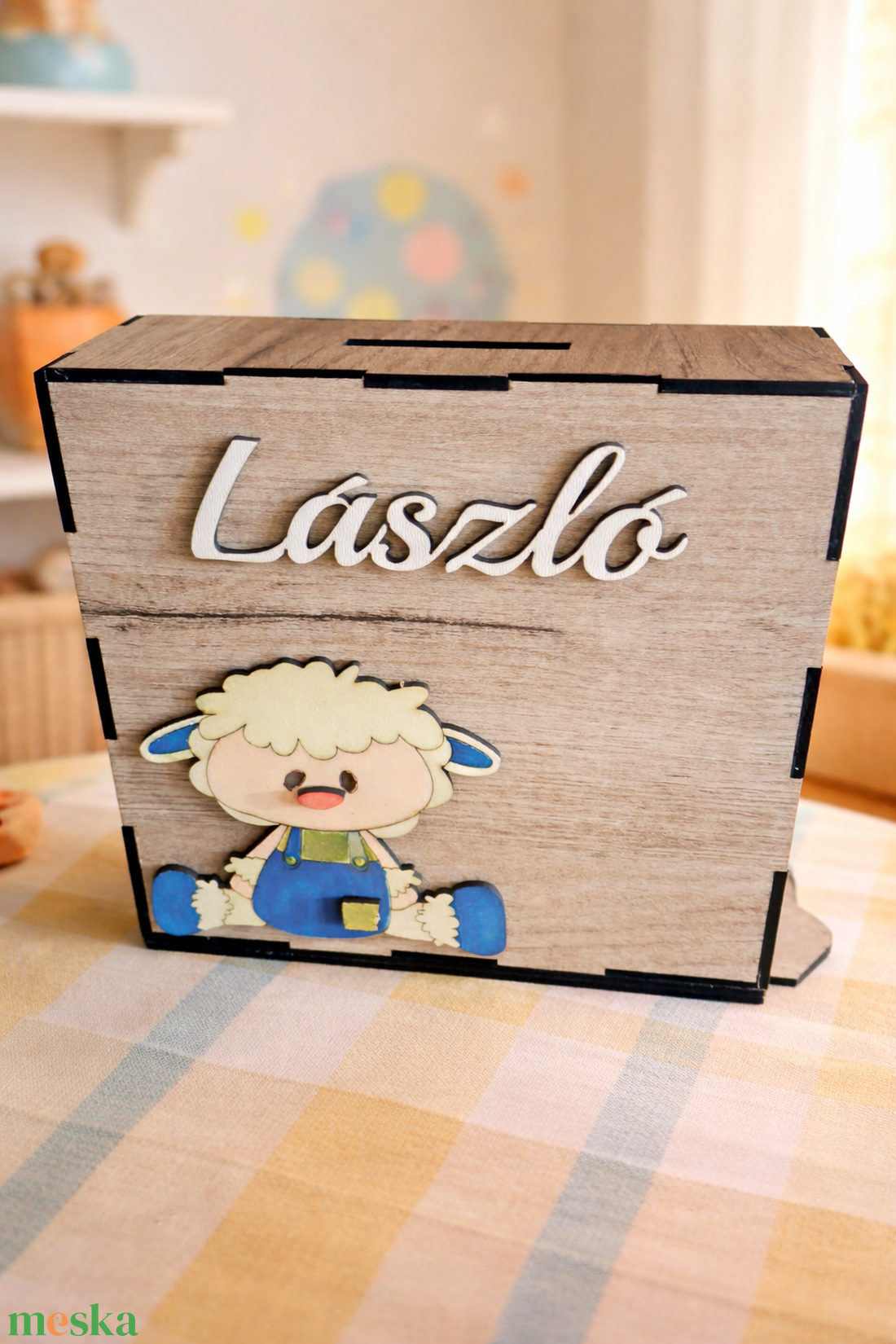 Névre szóló malacpersely - baba - mama - babaszoba dekoráció - gyerek névtábla - Meska.hu
