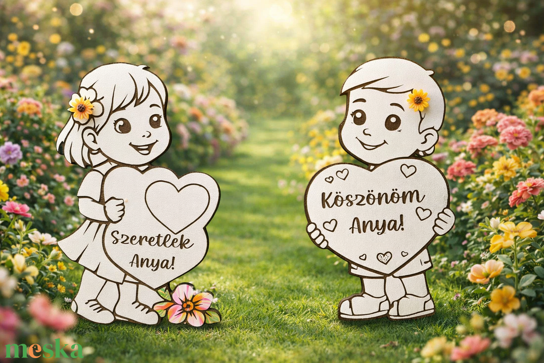 Anyák napi figurák - otthon & életmód - virágdekoráció - virágdíszek - lézervágott virágdíszek - Meska.hu