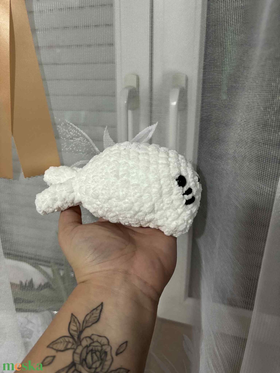 Horgolt fehér fóka (Snow) - játék & sport - plüssállat & játékfigura - más figura - Meska.hu