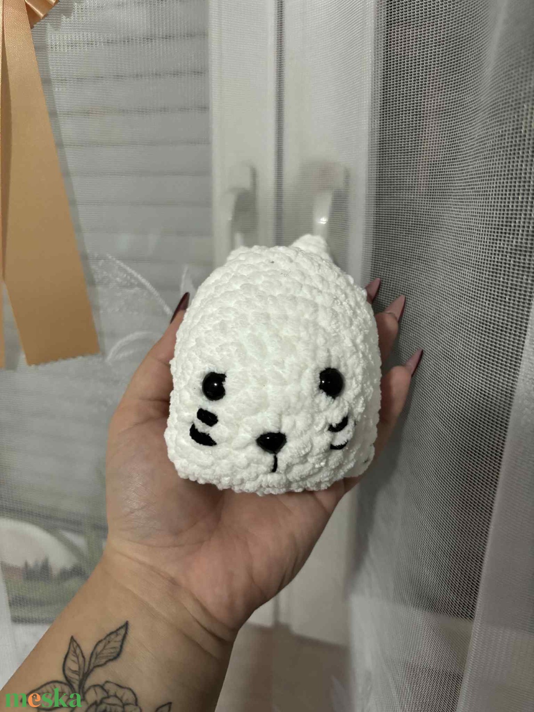 Horgolt fehér fóka (Snow) - játék & sport - plüssállat & játékfigura - más figura - Meska.hu