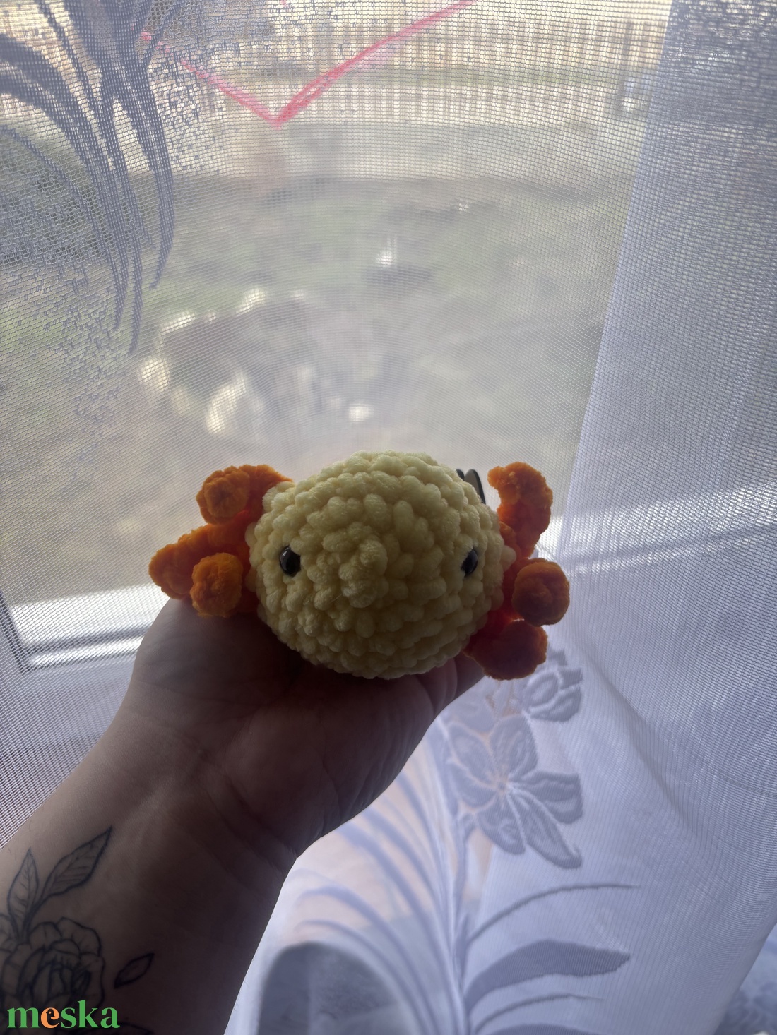 Sárga Horgolt Axolot - játék & sport - plüssállat & játékfigura - más figura - Meska.hu