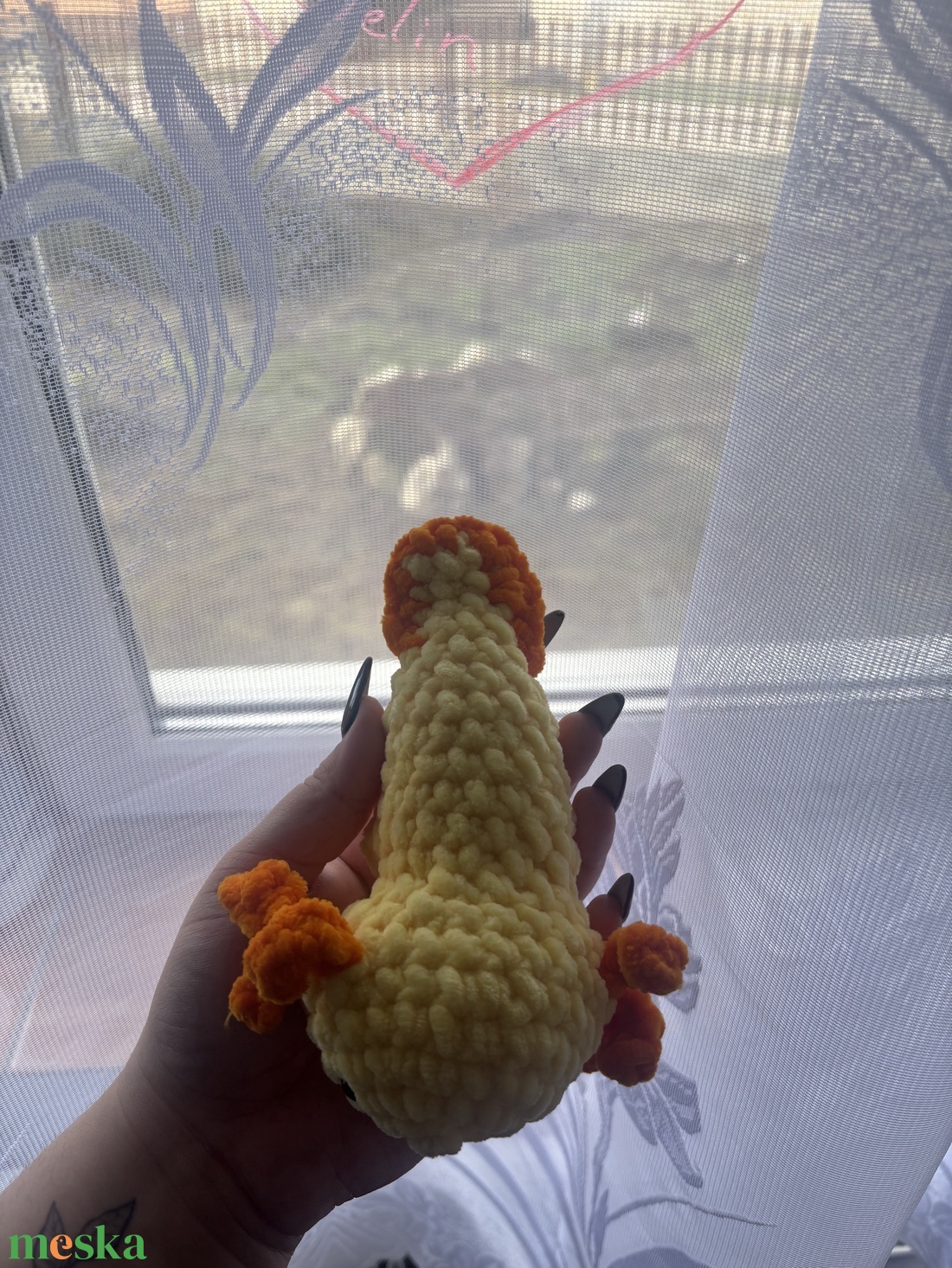 Sárga Horgolt Axolot - játék & sport - plüssállat & játékfigura - más figura - Meska.hu