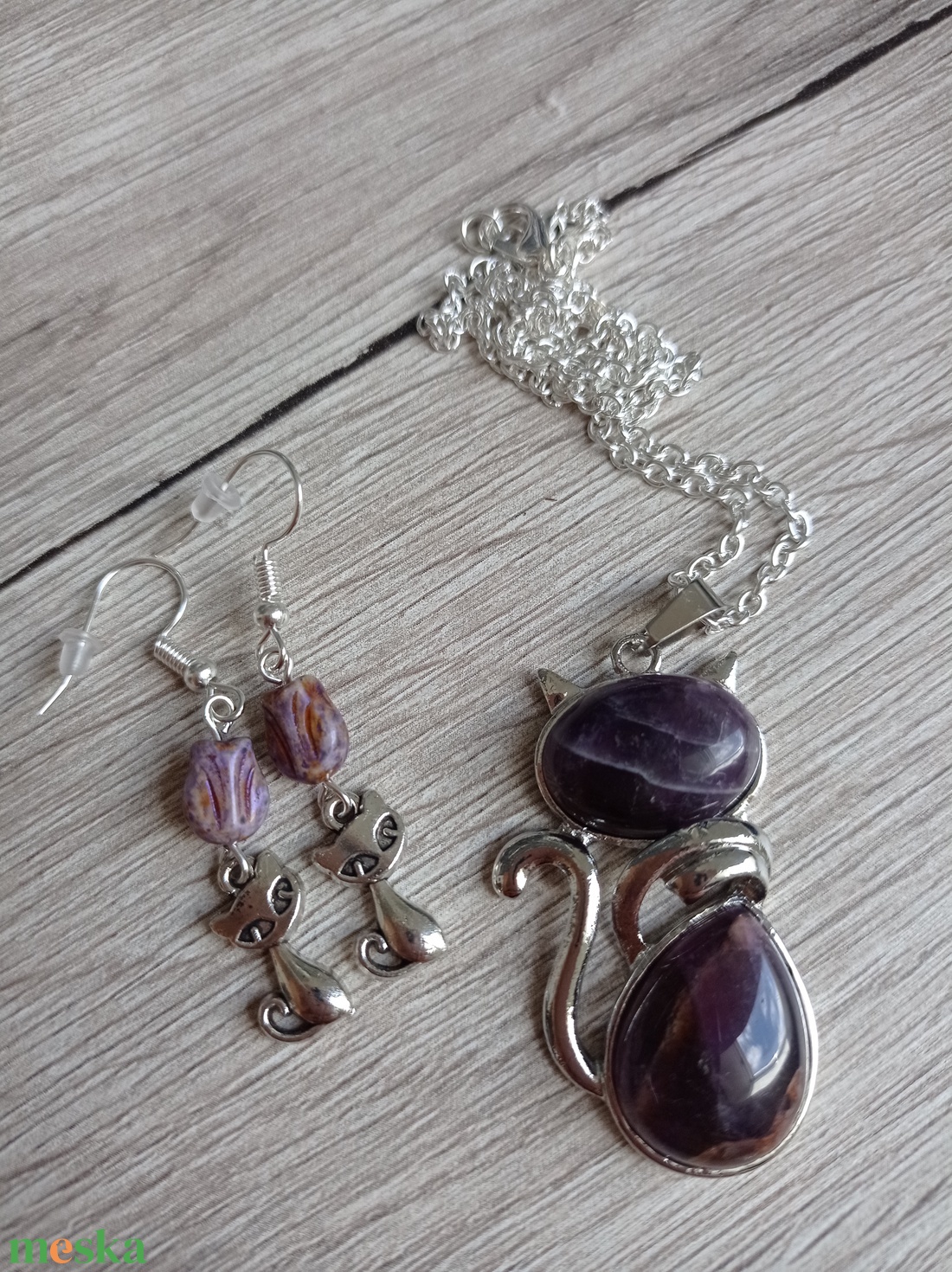 Amethyst cica szett - ékszer - ékszerszett - Meska.hu Amethyst cica szett - ékszer - ékszerszett - Meska.hu