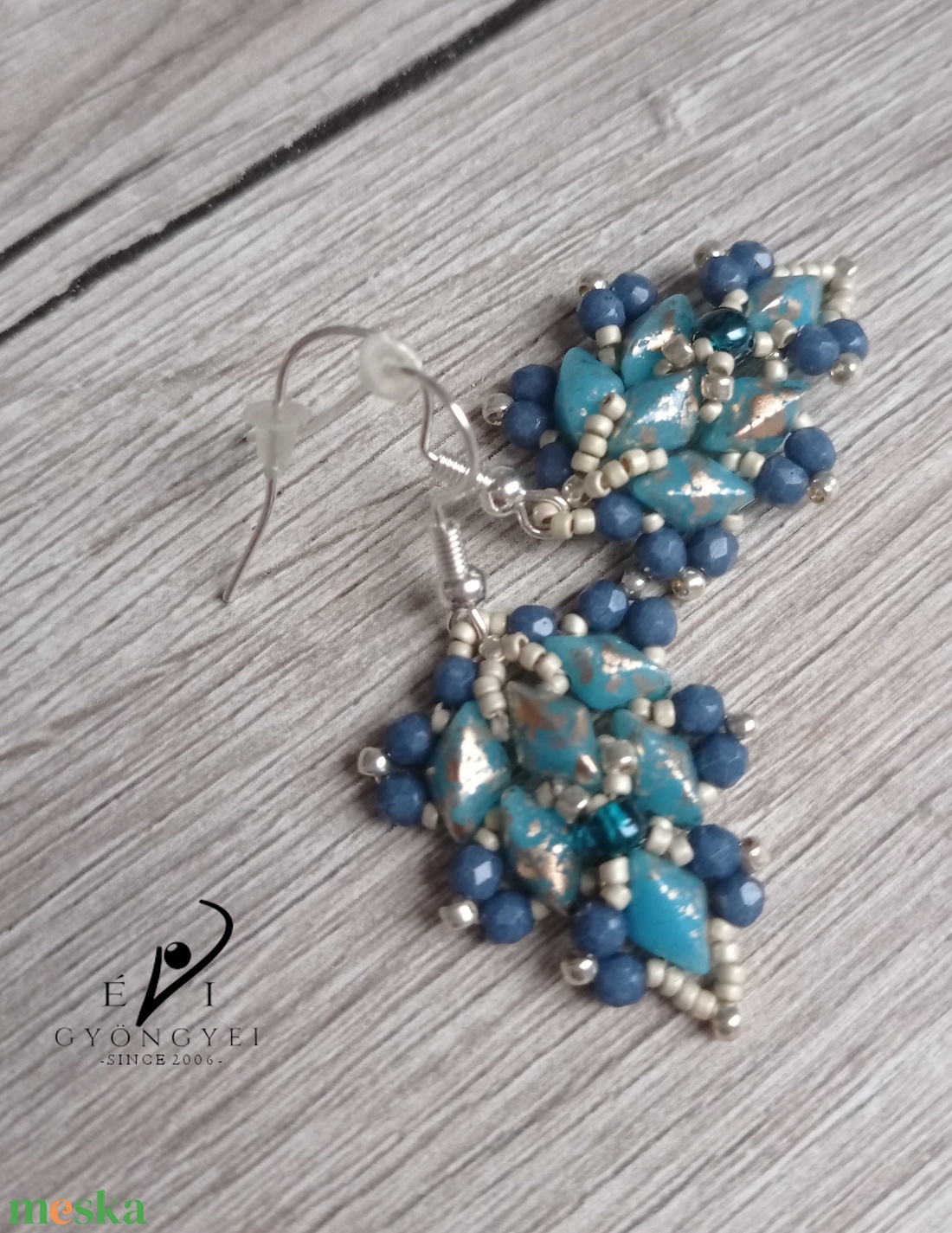 Kék levelek fülbevaló - ékszer - fülbevaló - lógó fülbevaló - Meska.hu Kék levelek fülbevaló - ékszer - fülbevaló - lógó fülbevaló - Meska.hu