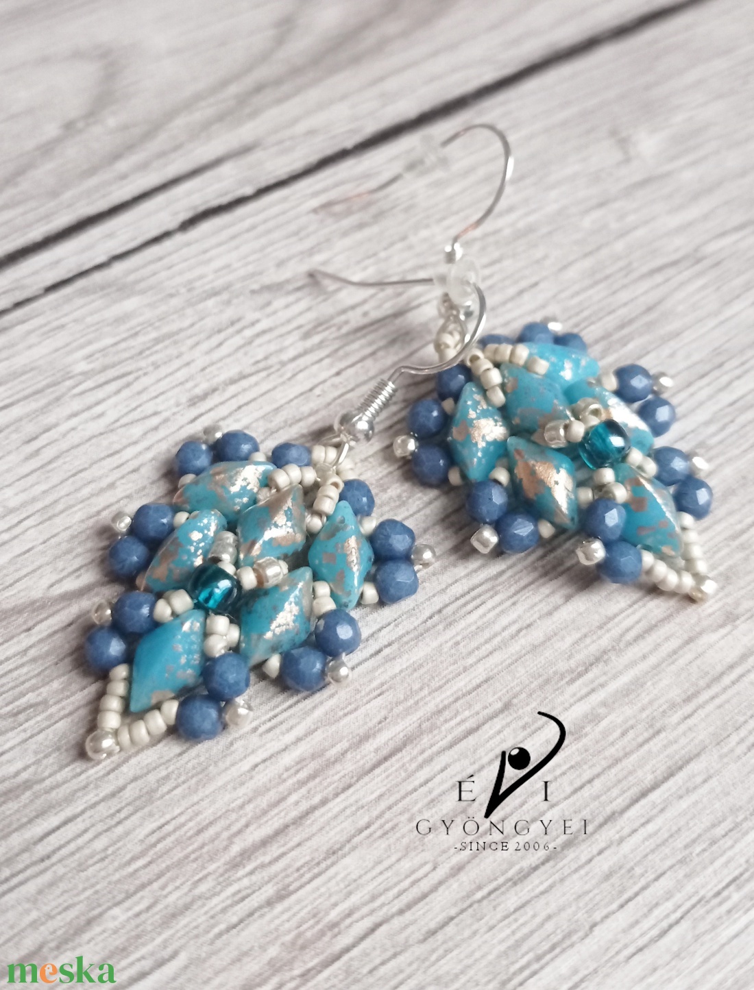 Kék levelek fülbevaló - ékszer - fülbevaló - lógó fülbevaló - Meska.hu Kék levelek fülbevaló - ékszer - fülbevaló - lógó fülbevaló - Meska.hu