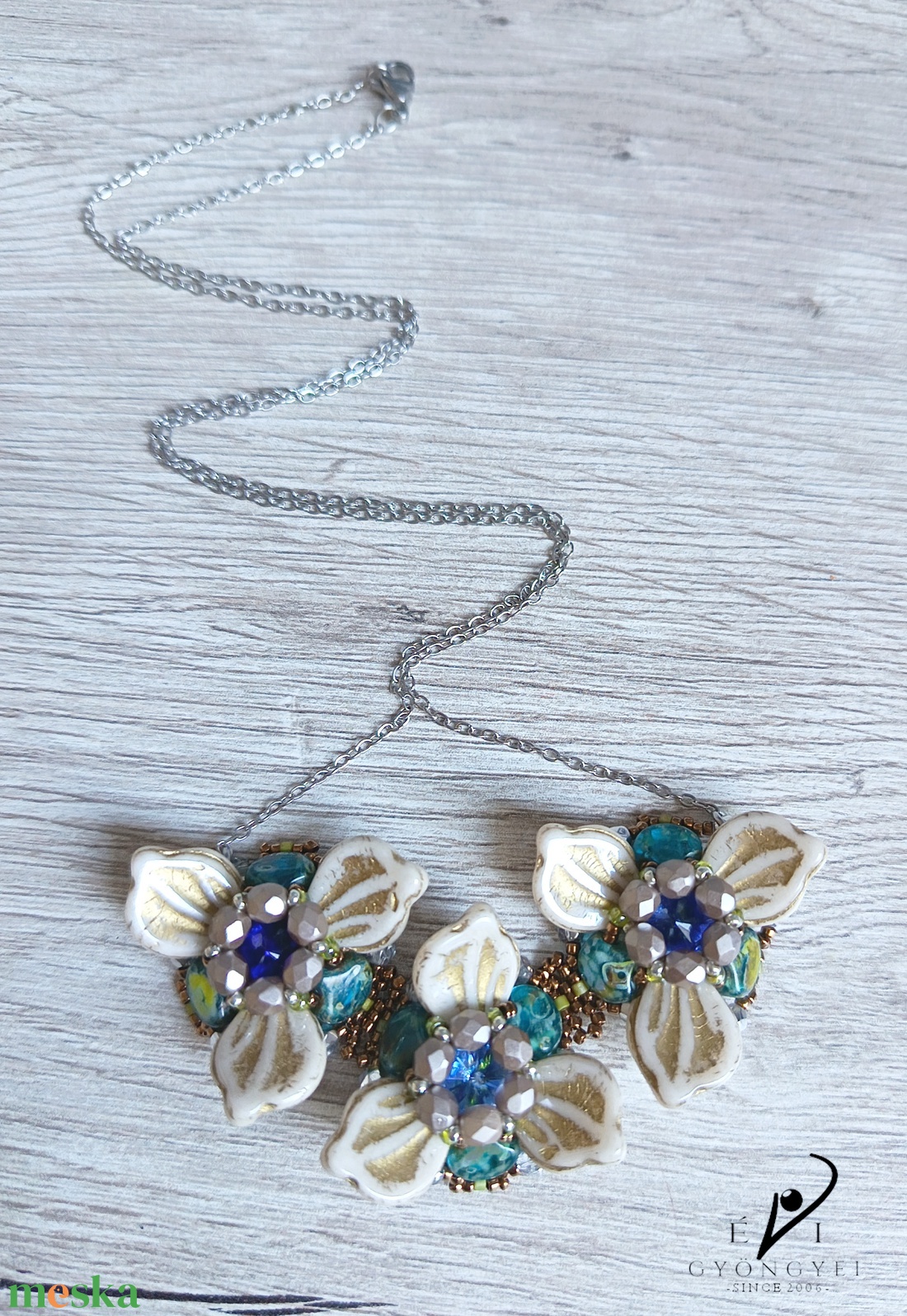 Virág nyakék - ékszer - nyaklánc - medál - Meska.hu