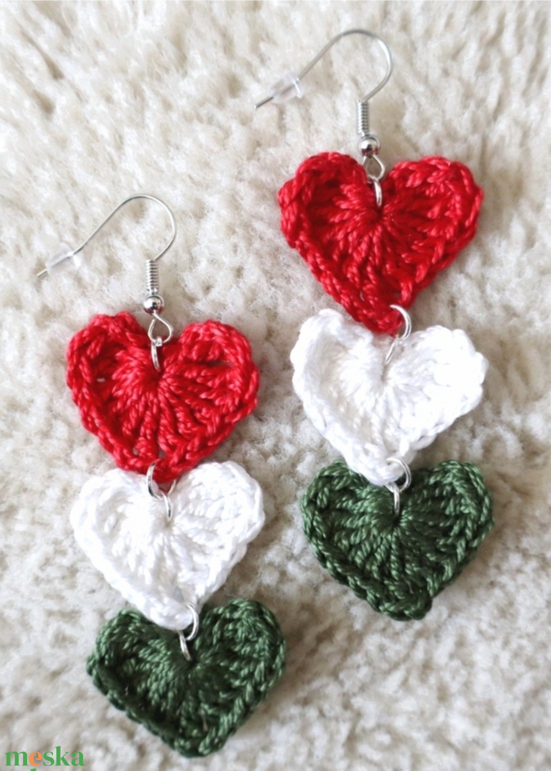 Horgolt fülbevaló  - ékszer - fülbevaló - fülékszer - Meska.hu