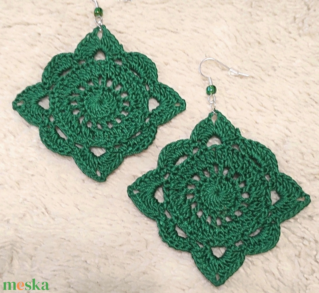 Horgolt fülbevaló  - ékszer - fülbevaló - fülékszer - Meska.hu
