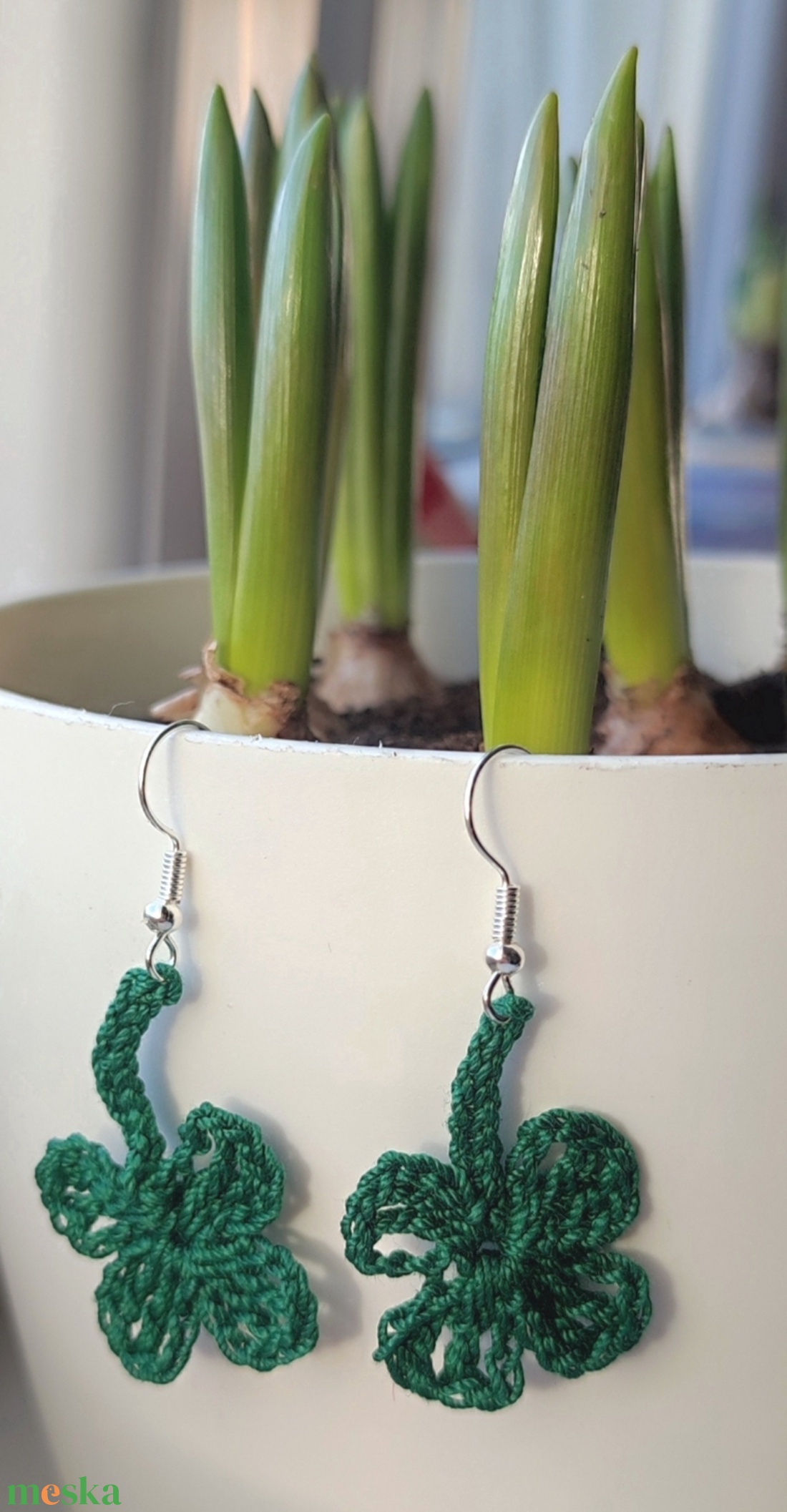 Horgolt lóherés fülbevaló  - ékszer - fülbevaló - fülékszer - Meska.hu