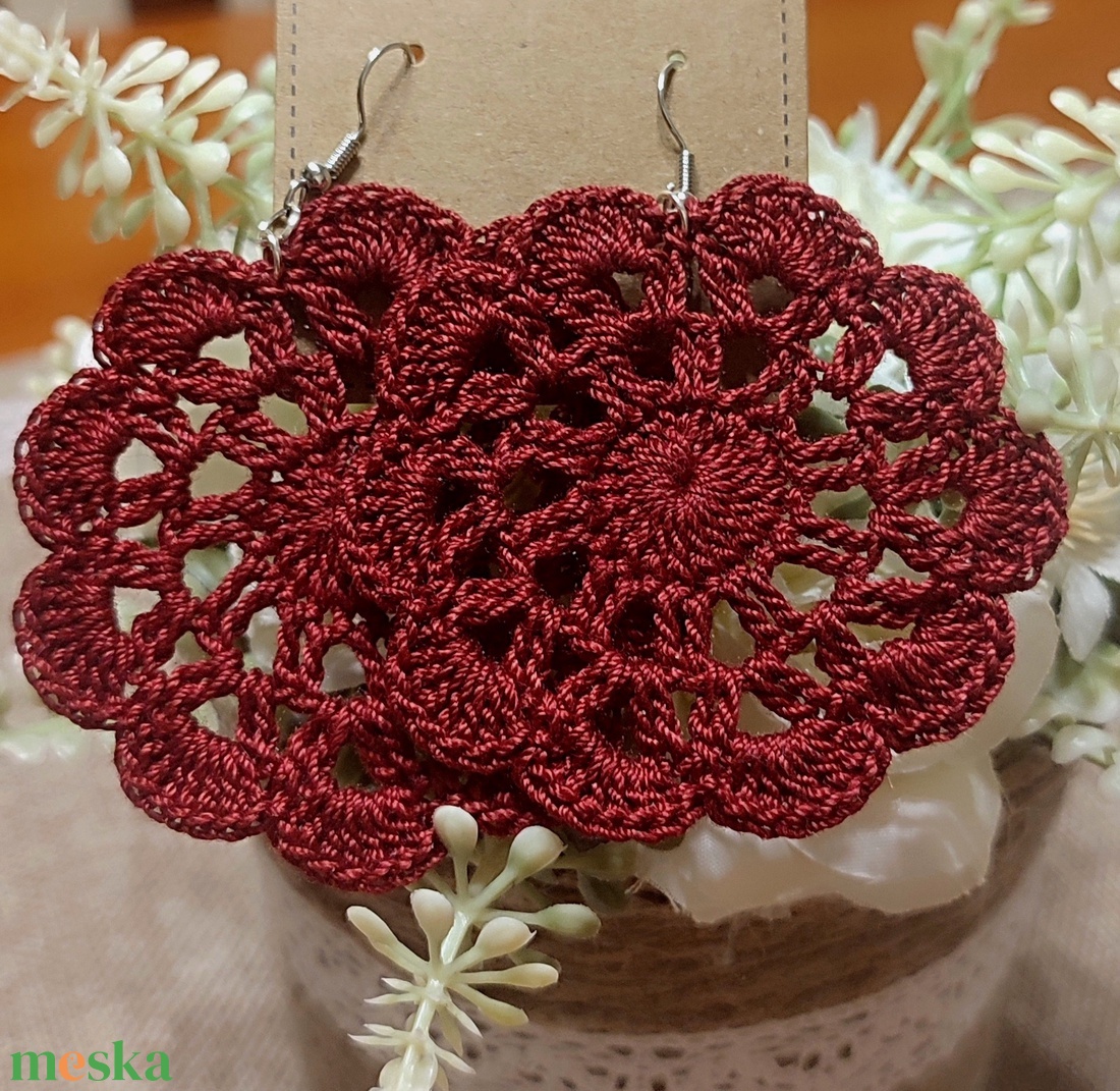 Horgolt fülbevaló  - ékszer - fülbevaló - fülékszer - Meska.hu