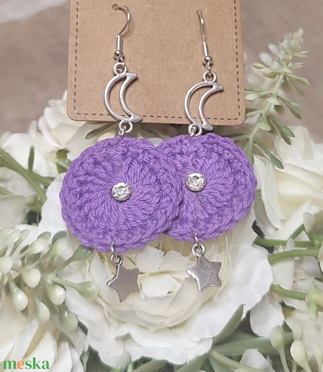 Horgolt fülbevaló  - ékszer - fülbevaló - fülékszer - Meska.hu