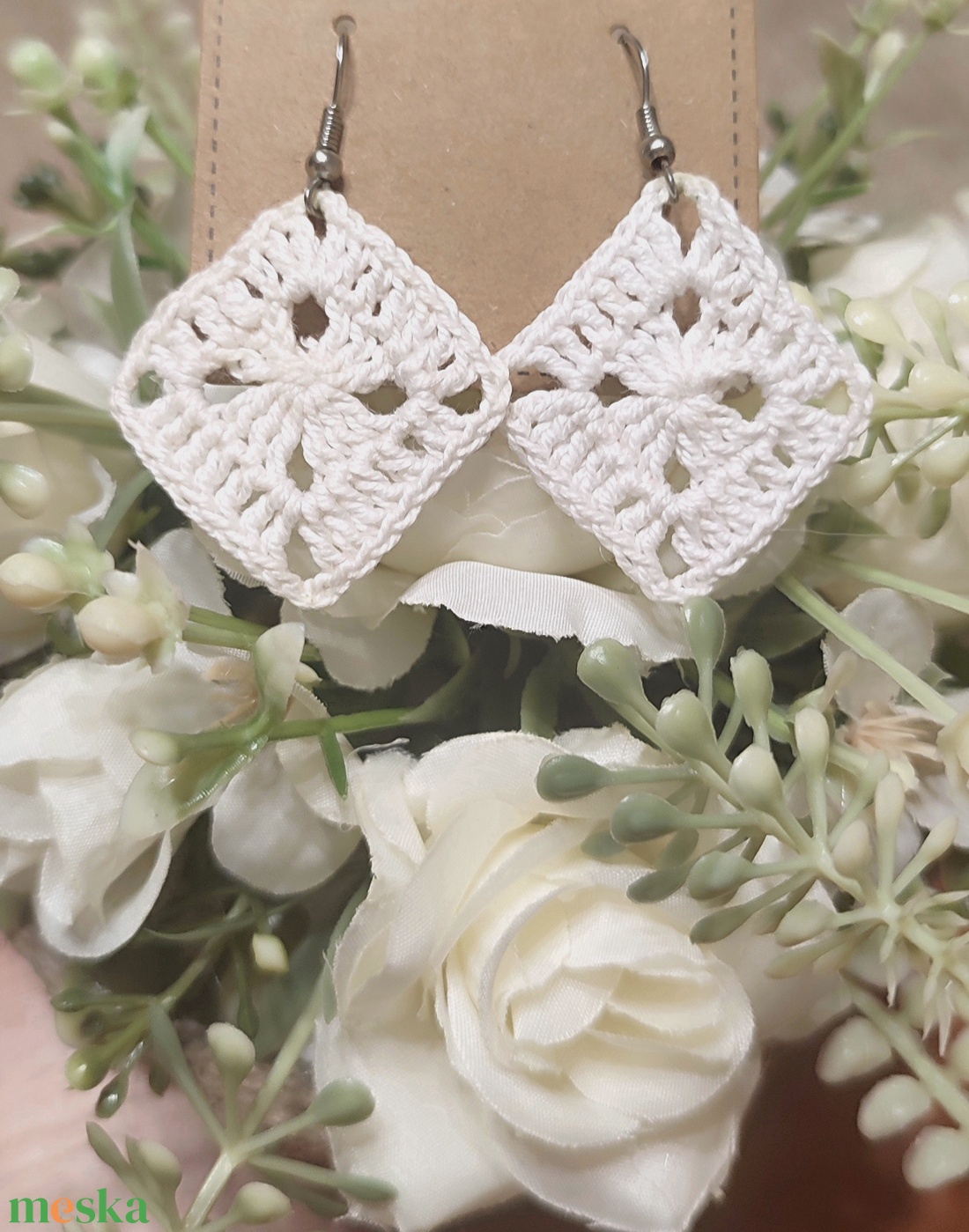 Horgolt fülbevaló  - ékszer - fülbevaló - fülékszer - Meska.hu