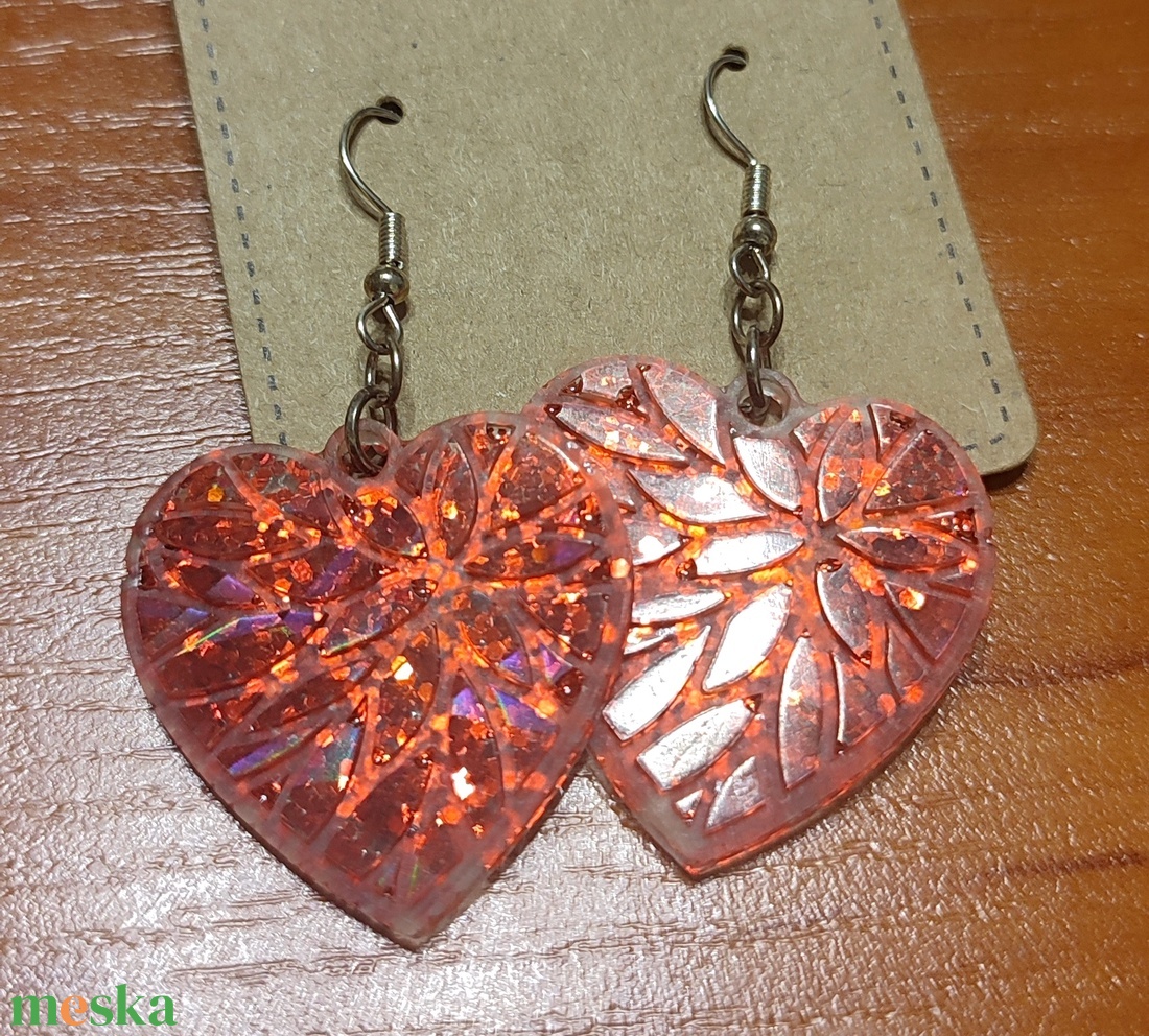 Gyanta csillogó fülbevaló  - ékszer - fülbevaló - fülékszer - Meska.hu