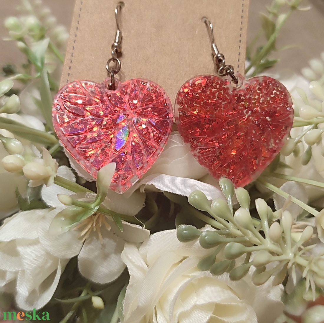 Gyanta csillogó fülbevaló  - ékszer - fülbevaló - fülékszer - Meska.hu