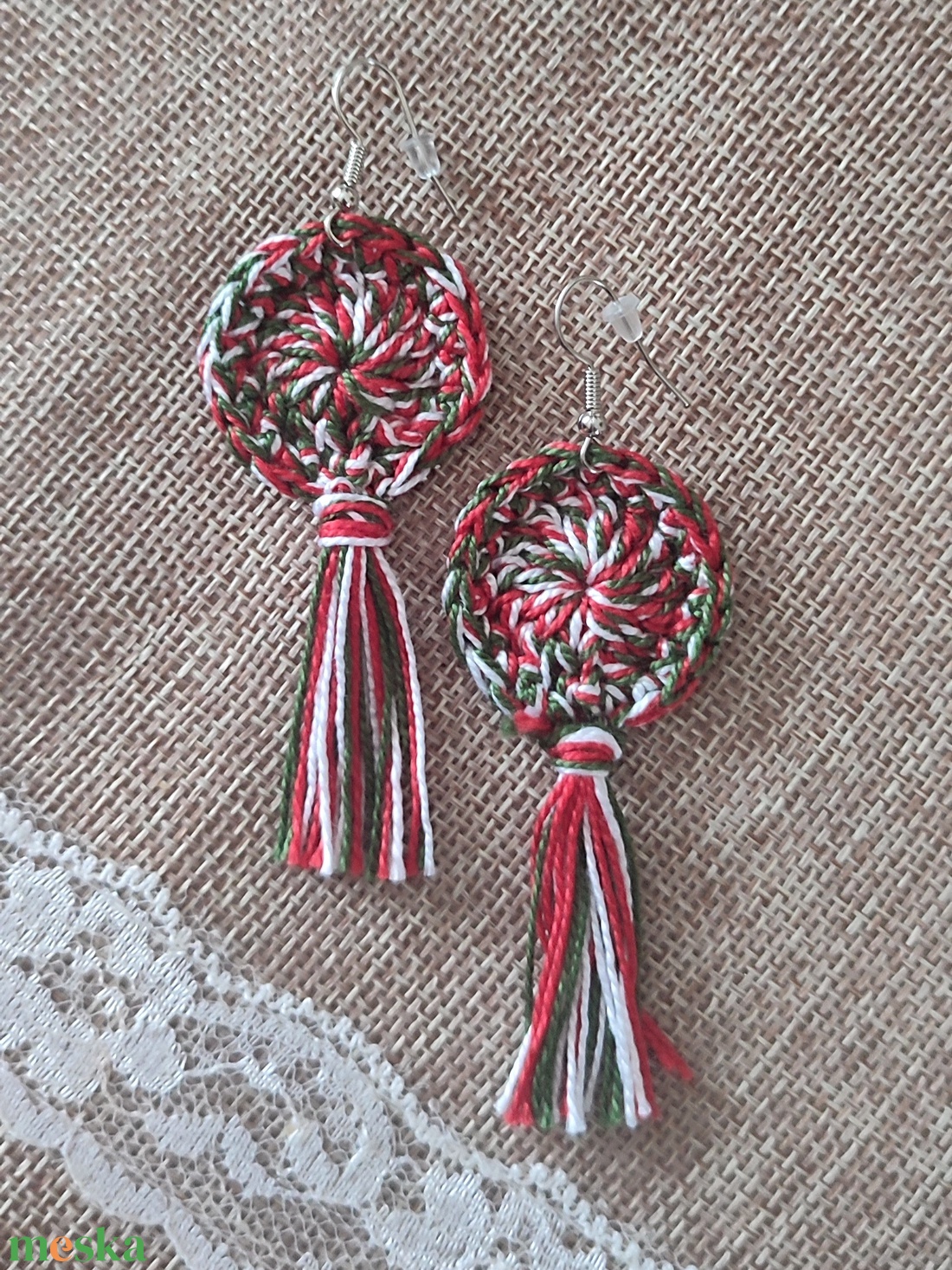 Horgolt fülbevaló  - ékszer - fülbevaló - fülékszer - Meska.hu