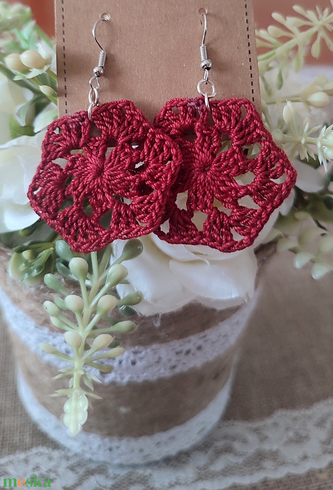 AKCIÓ!!! Horgolt fülbevaló  - ékszer - fülbevaló - fülékszer - Meska.hu